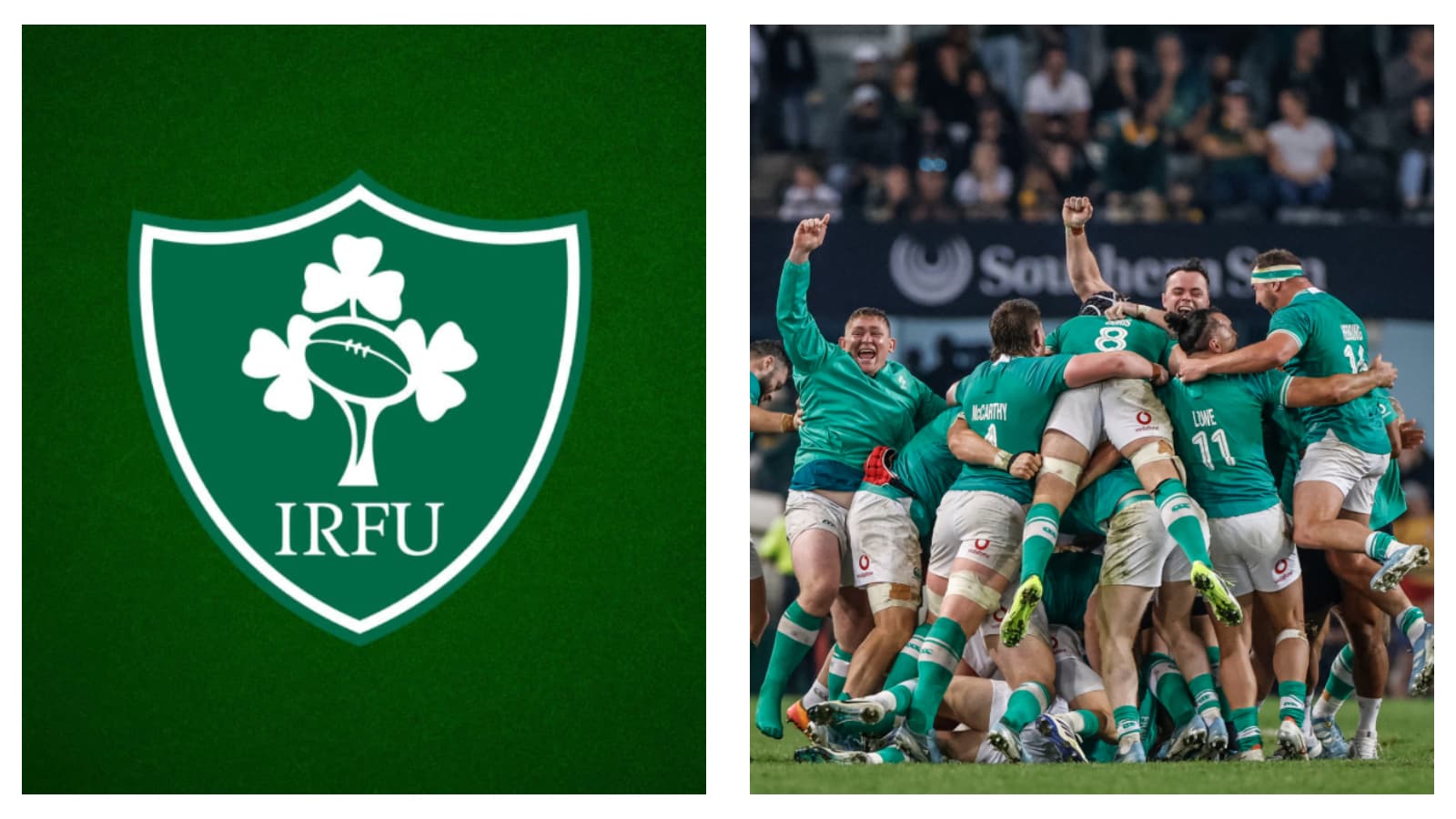 Ireland Rugby crest & players
