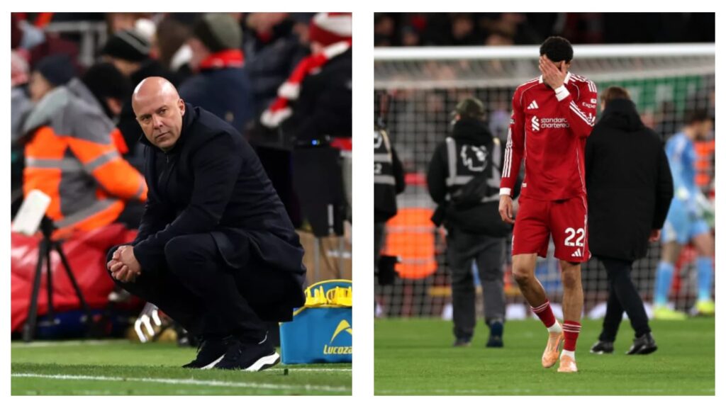 Liverpool's Arne Slot & Hugo Ekitike