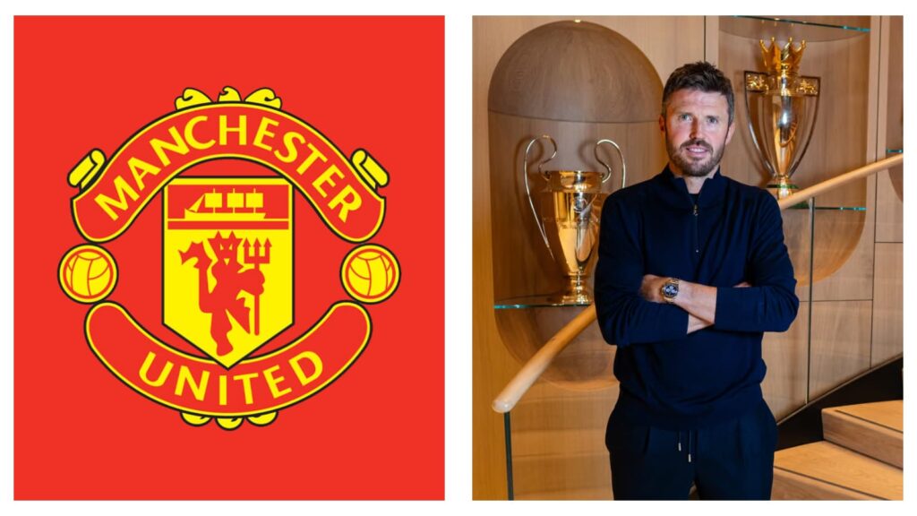 Man Utd crest & Michael Carrick