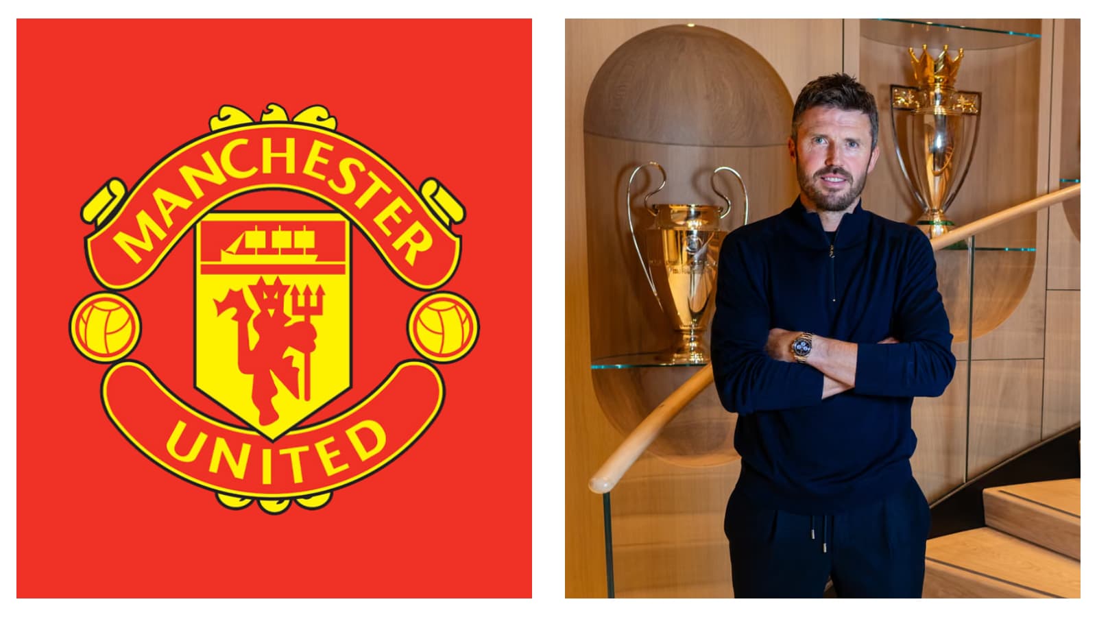 Man Utd crest & Michael Carrick