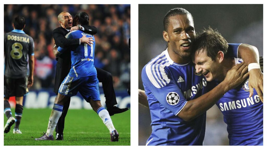 Roberto Di Matteo, Didier Drogba and Frank Lampard 2012