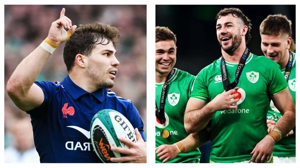 Antoine Dupont, Caelan Doris and Ireland players