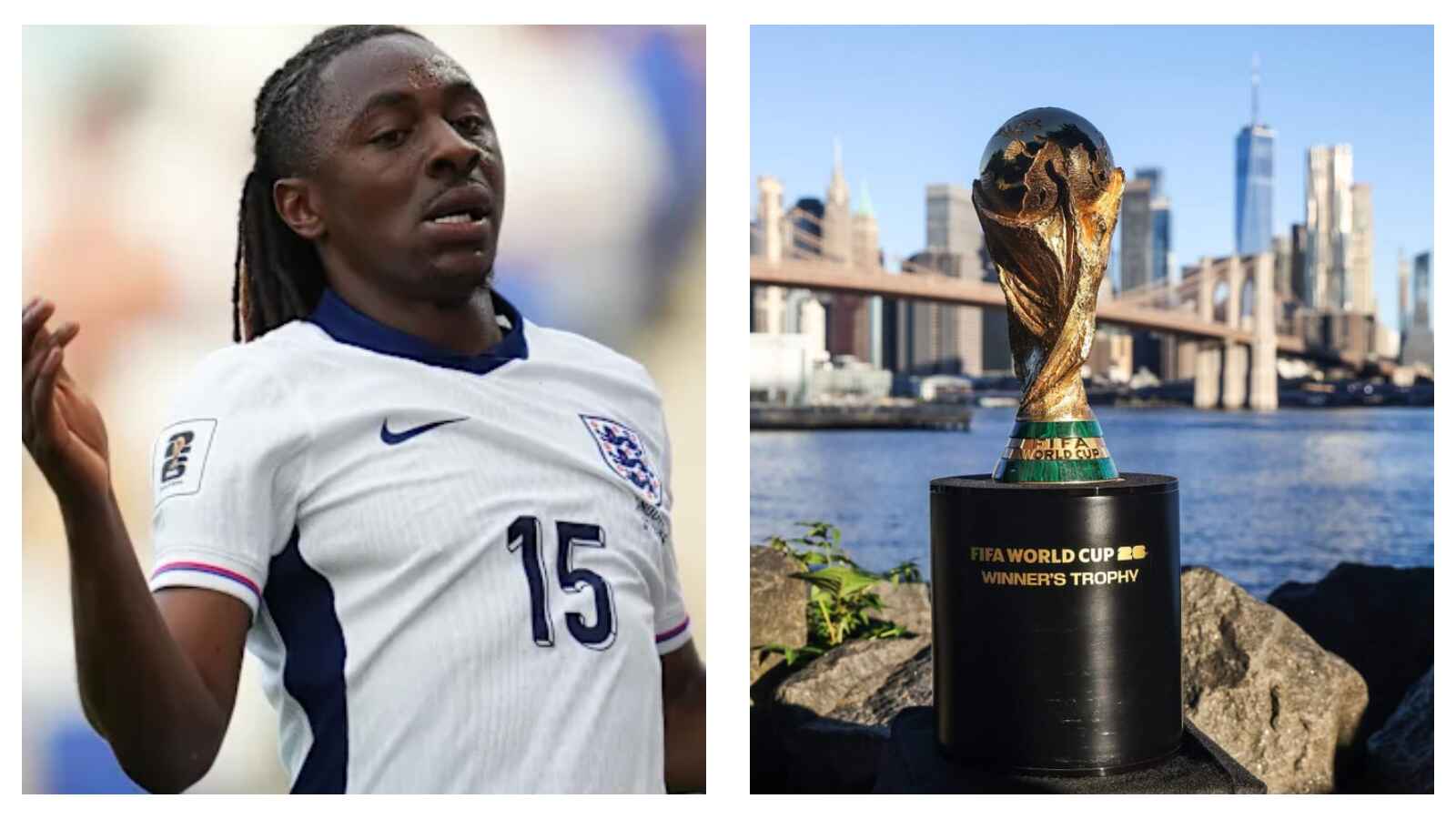 England's Eberechi Eze World Cup trophy