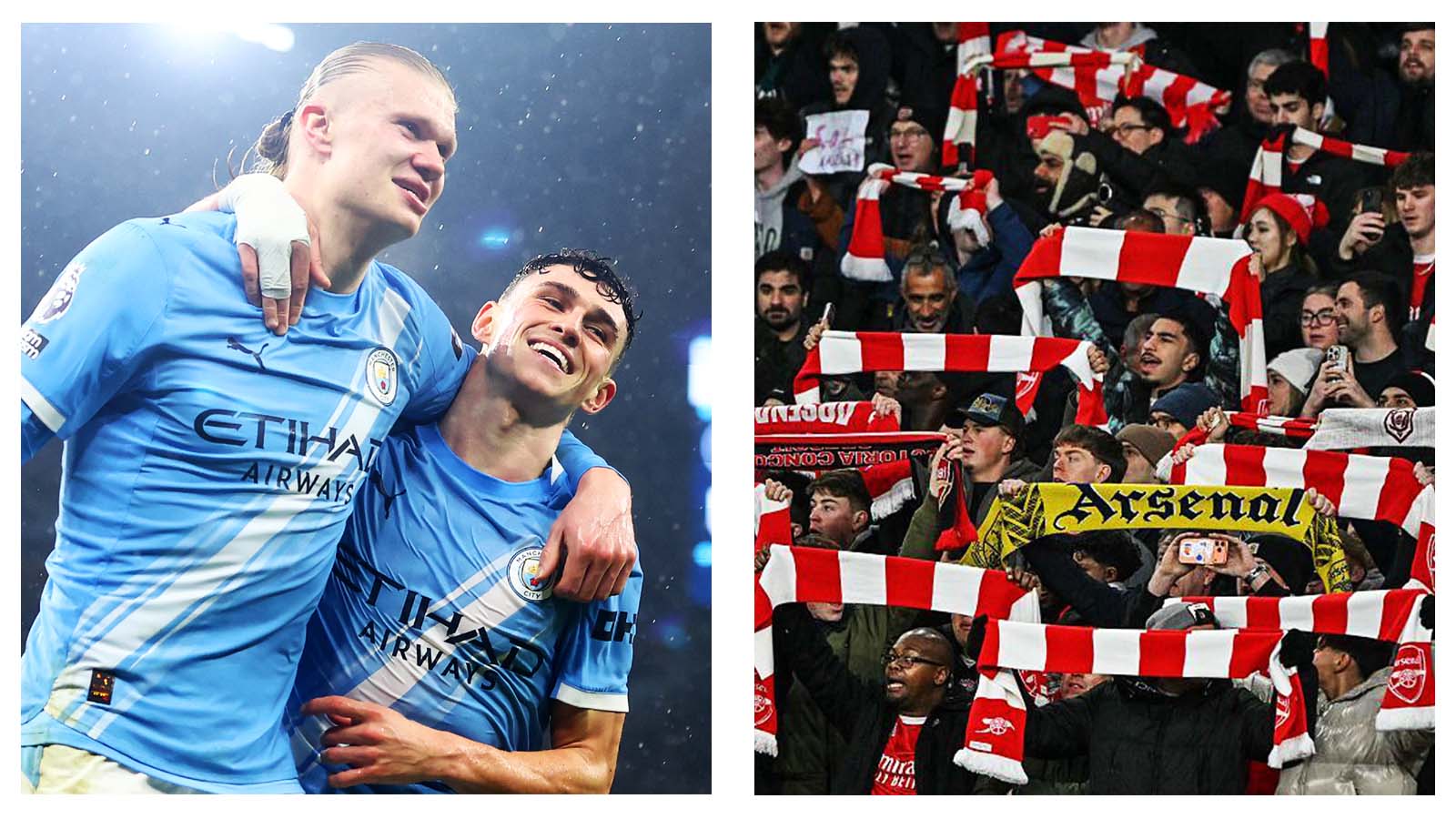 Erling Haaland, Phil Foden and Arsenal crowd