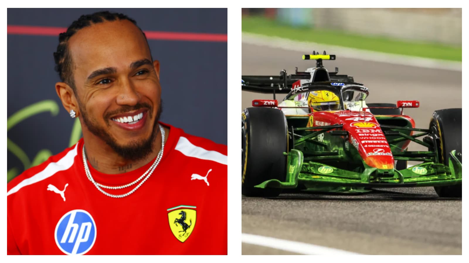 Ferrari's Lewis Hamilton & F1 car