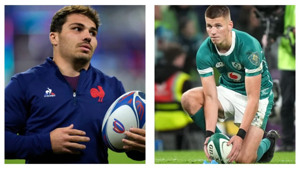 France's Antoine Dupont & Ireland's Sam Prendergast