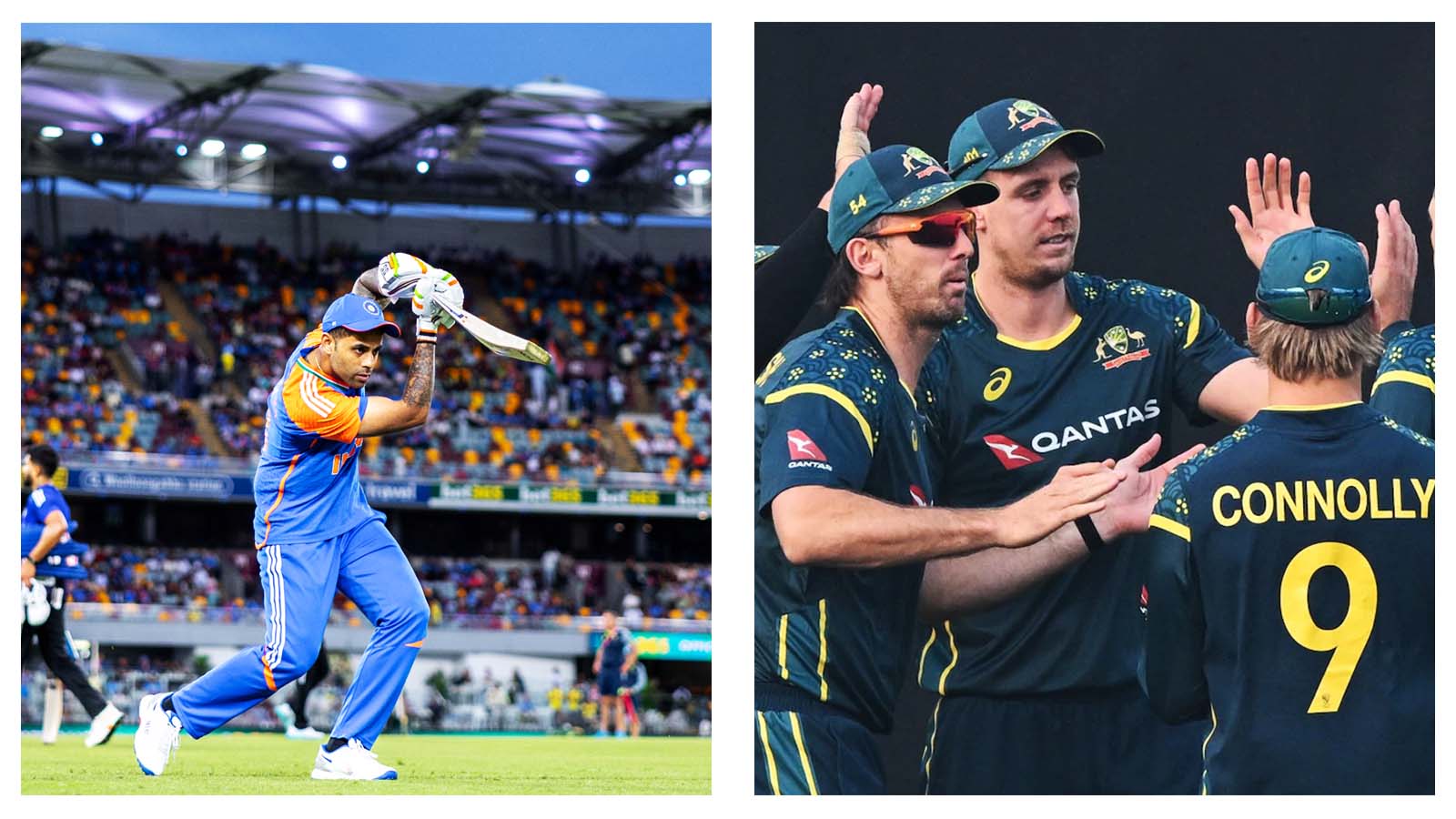 India cricket player Suryakumar Yadav and Australian players