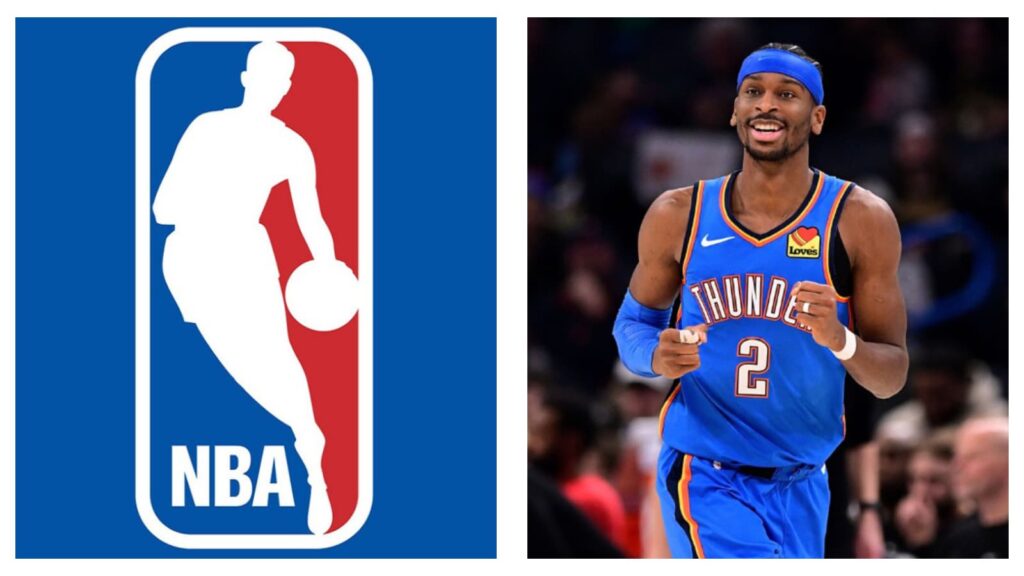 NBA logo & Oklahoma City Thunder's Shai Gilgeous-Alexander