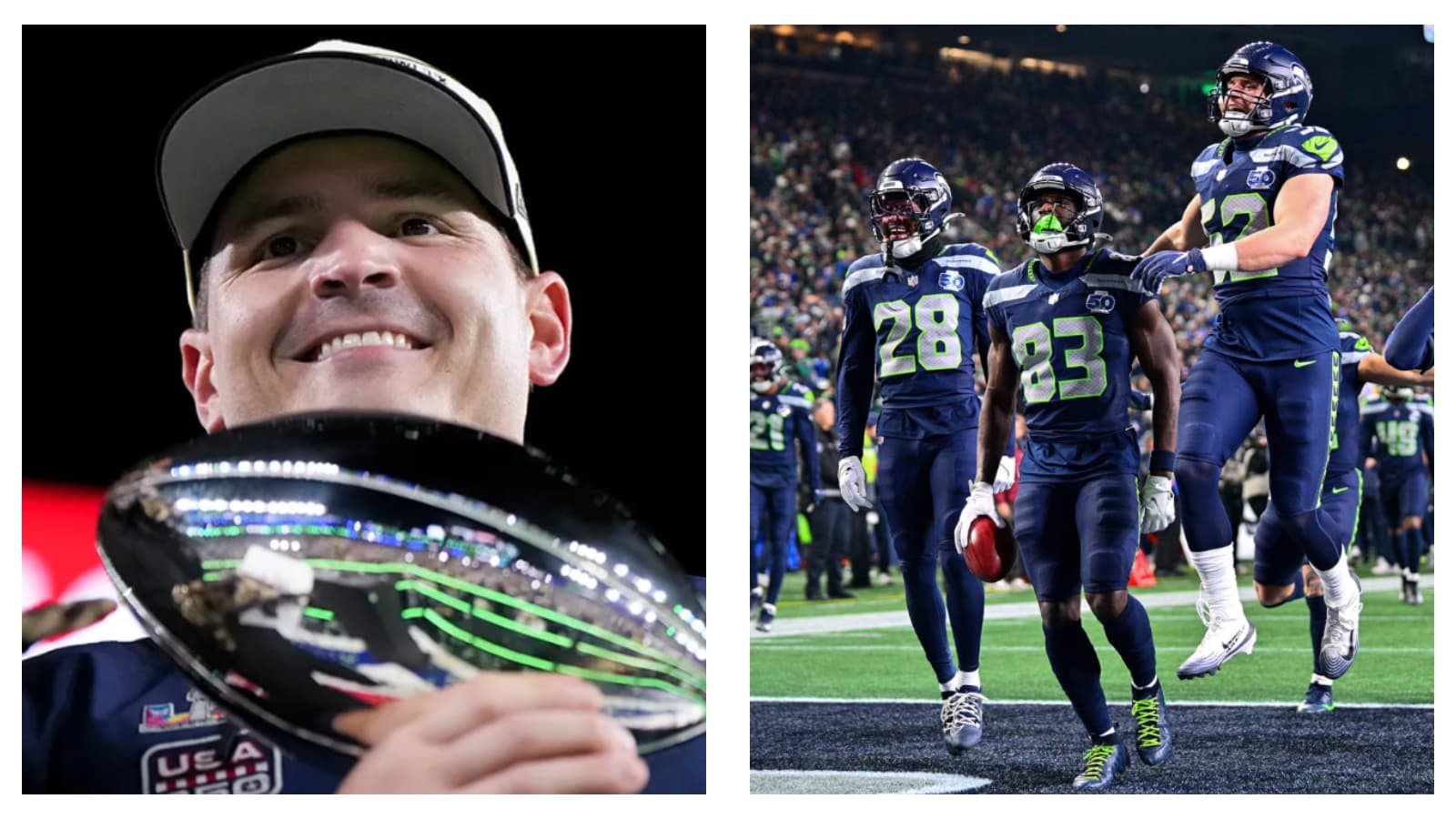 Seattle Seahawks' head coach Mike Macdonald & players