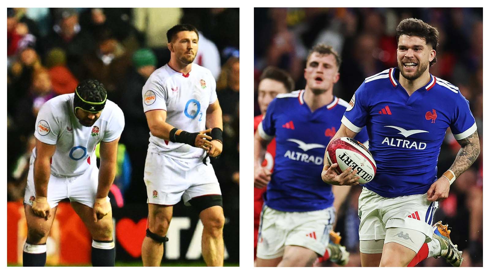 Six Nations England and France players