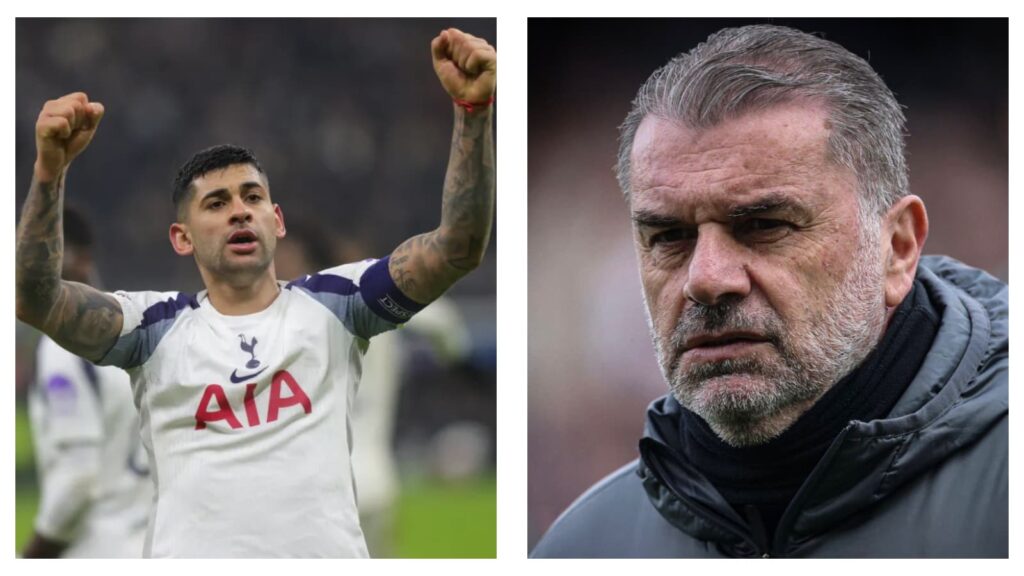 Tottenham's Cristian Romero & Ange Postecoglou