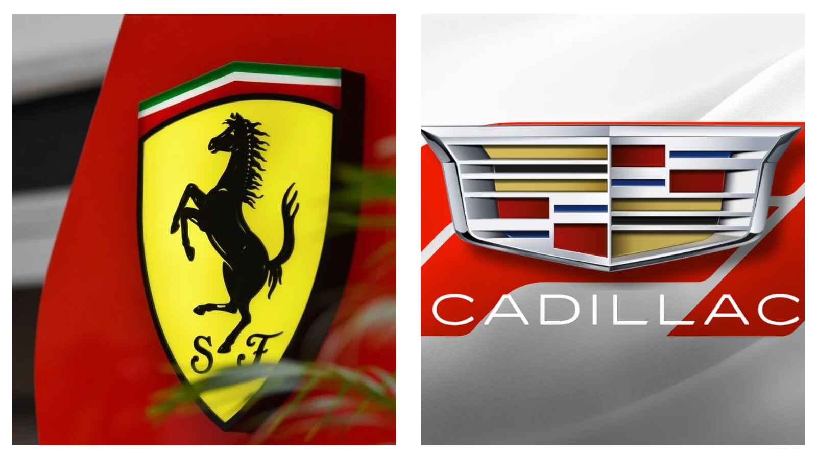 Ferrari and Cadillac F1 logos