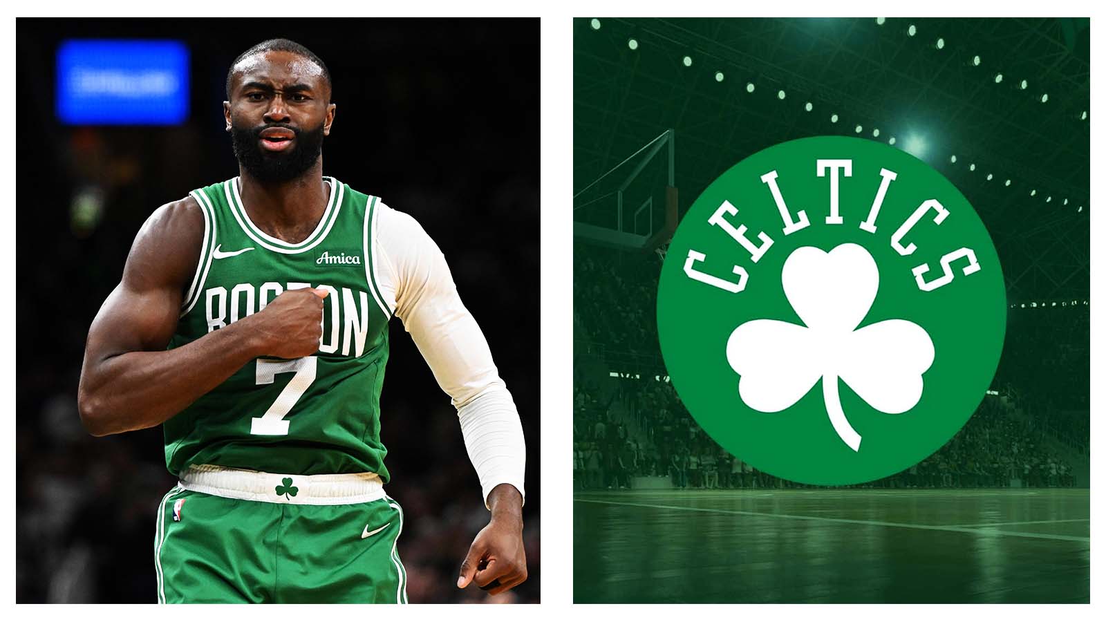 Jaylen Brown and Boston Celtics logo
