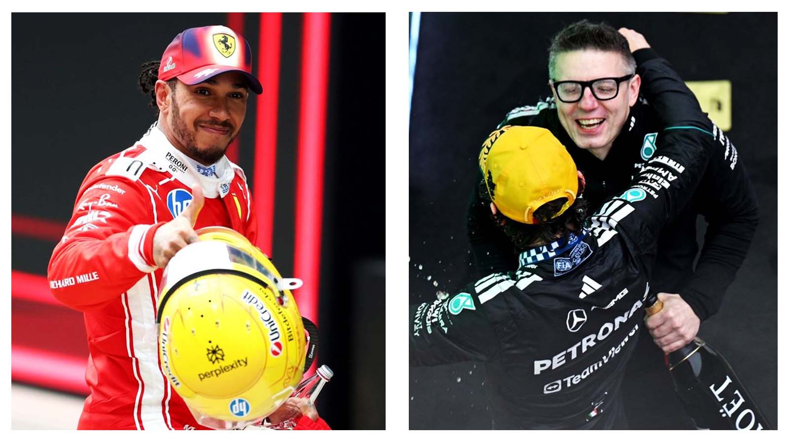 Lewis Hamilton, Andrea Kimi Antonelli and Peter Bonnington