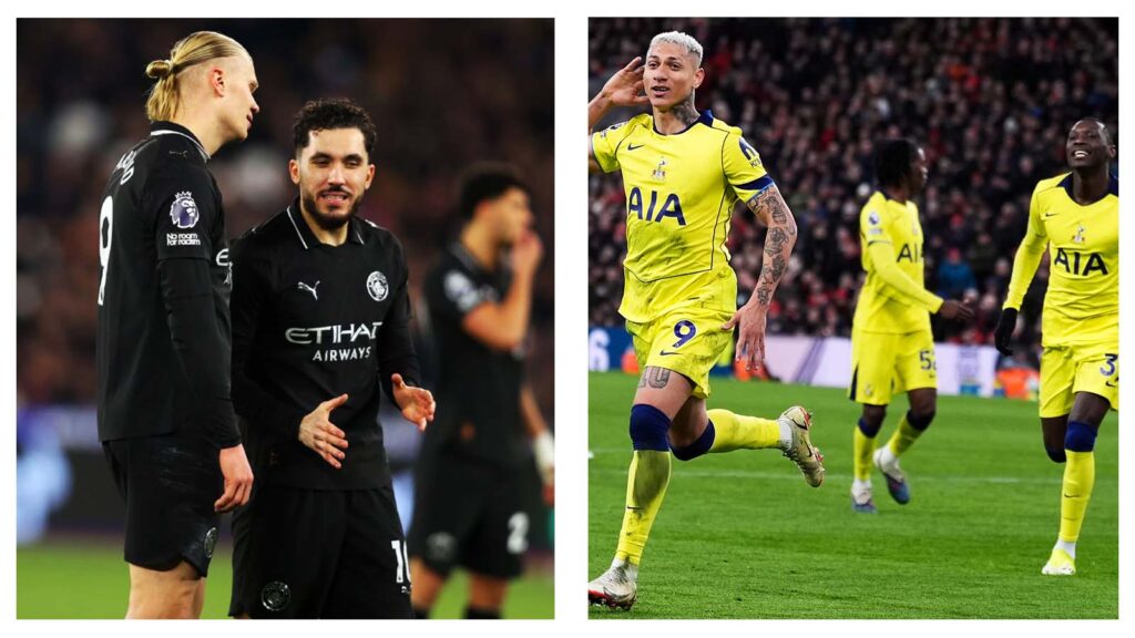 Man City and Tottenham players