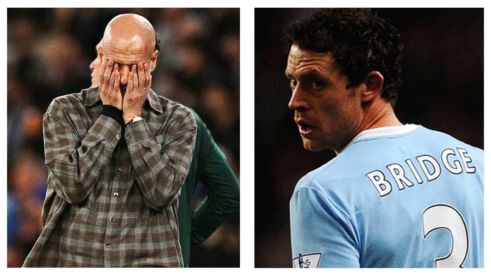 Pep Guardiola and Wayne Bridge