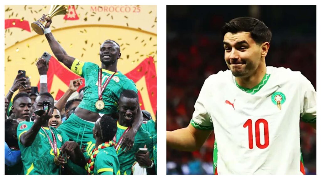 Senegal lifting AFCON and Morocco's Brahim Diaz