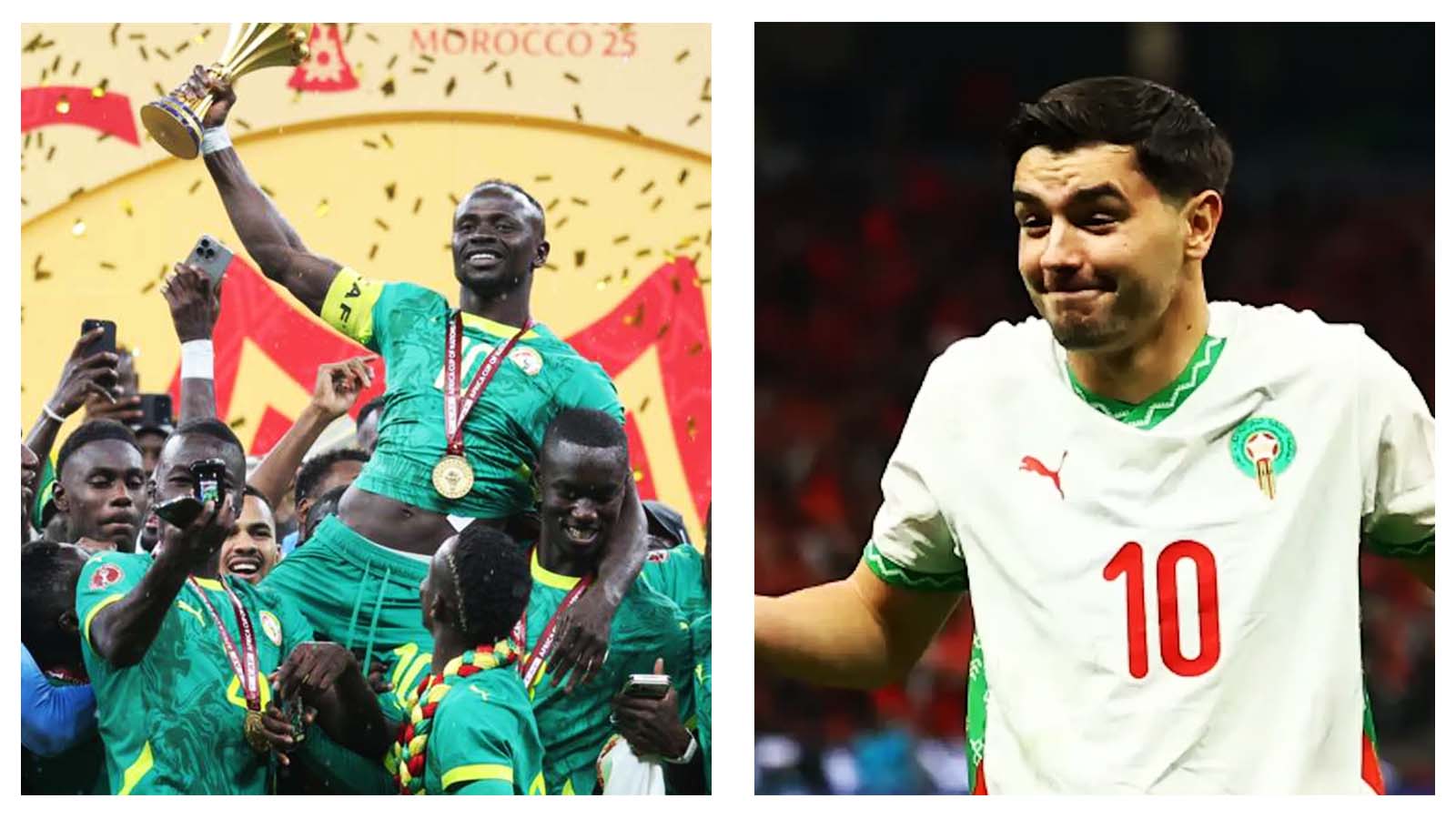 Senegal lifting AFCON and Morocco's Brahim Diaz