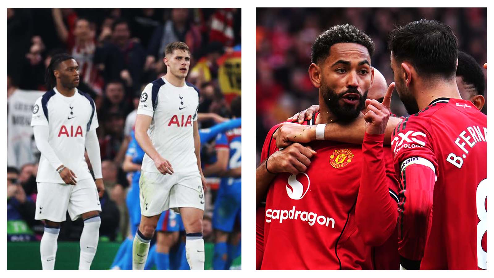 Tottenham Hotspur and Man United players