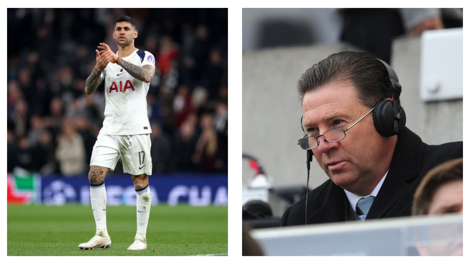 Tottenham's Cristian Romero & Chris Waddle