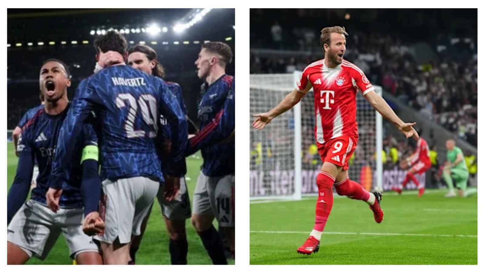 Arsenal and Kane celebrate