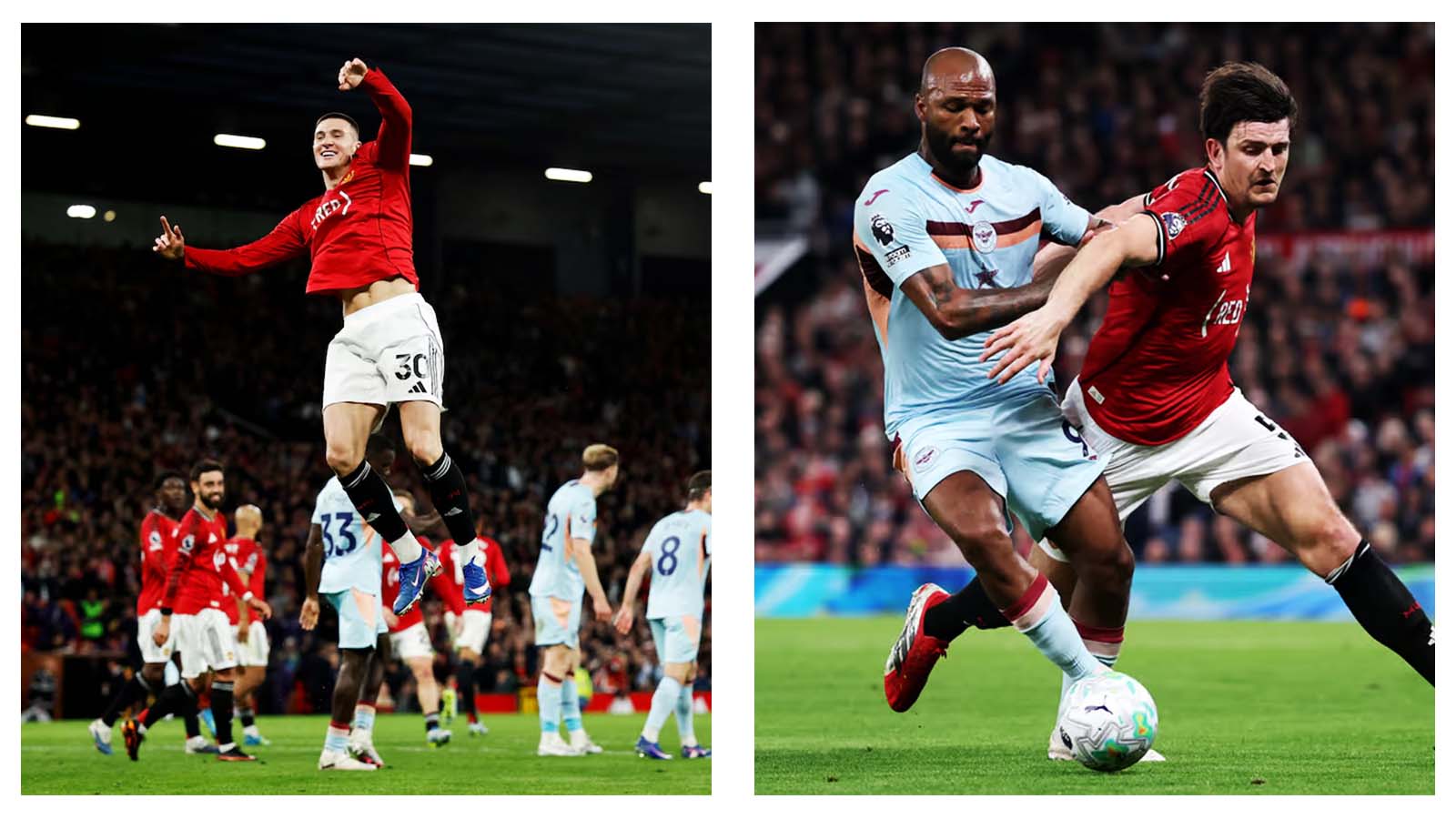 Benjamin Sesko, Igor Thiago and Harry Maguire