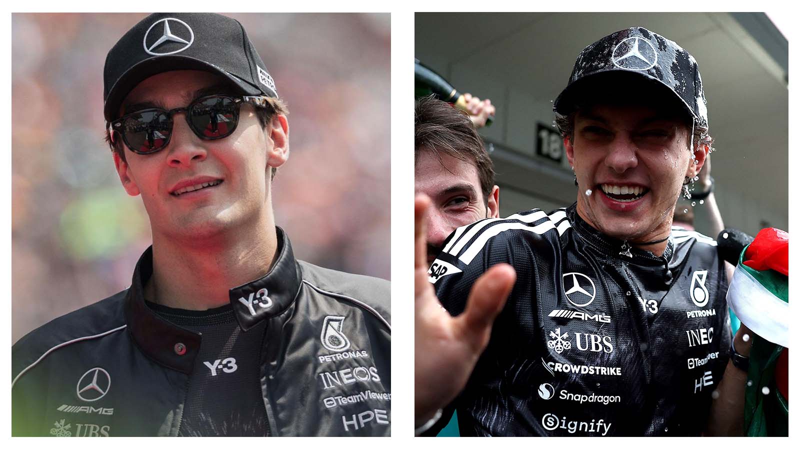 George Russell and Kimi Antonelli