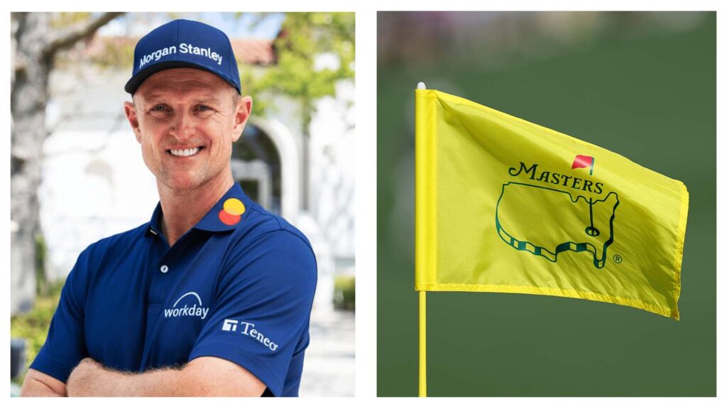 Justin Rose and Masters flag