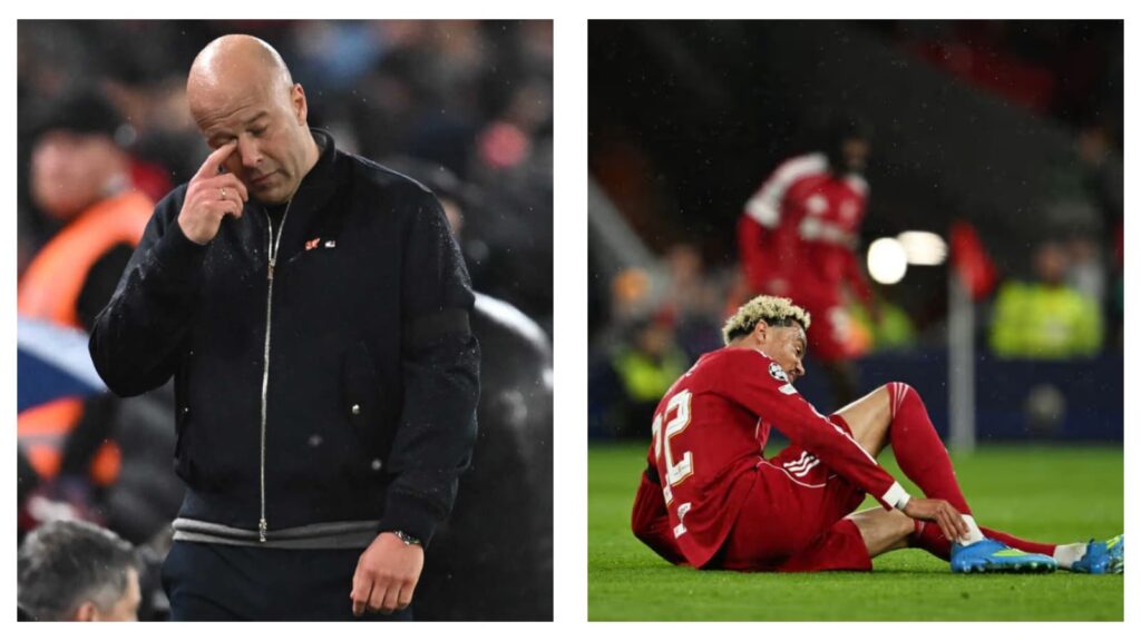 Liverpool's Arne Slot & Hugo Ekitike