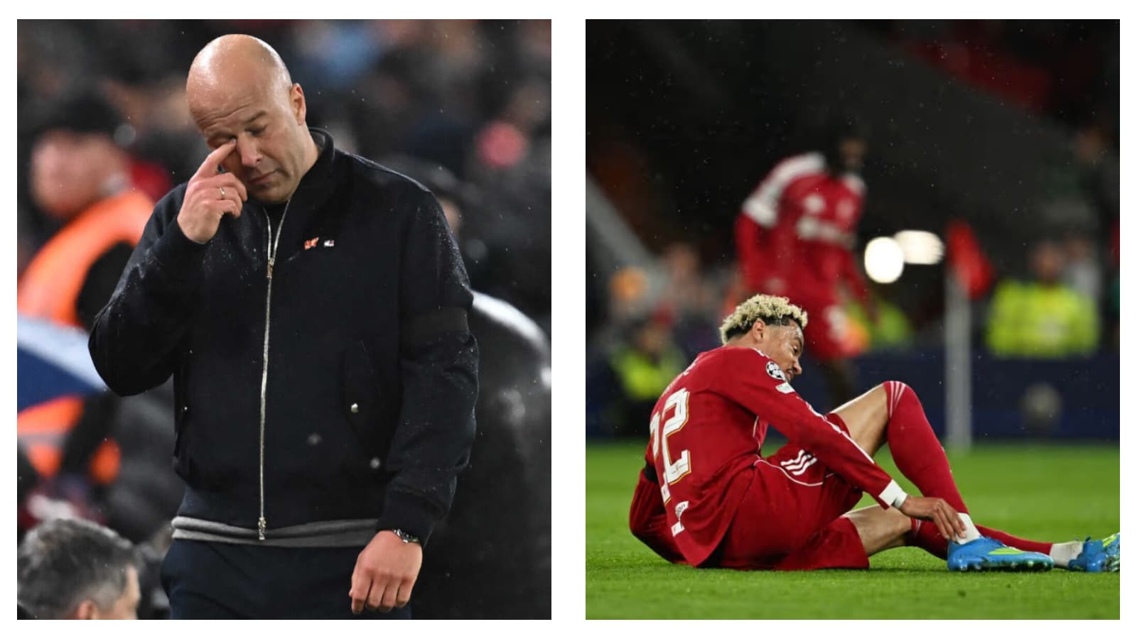 Liverpool's Arne Slot & Hugo Ekitike