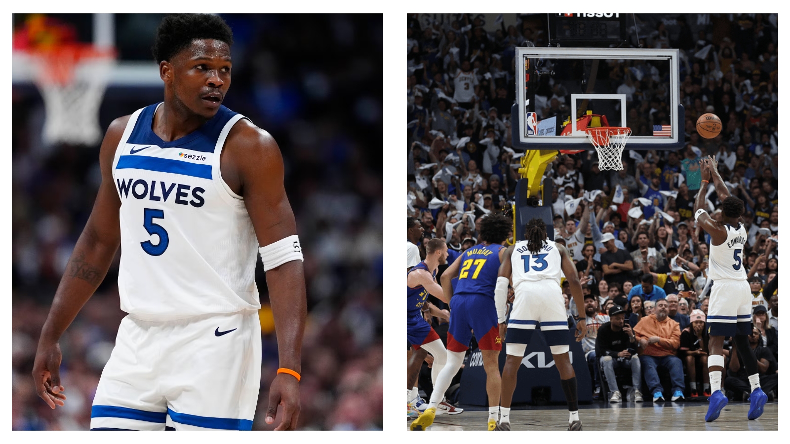 NBA playoffs news: Anthony Edwards leads Minnesota Timberwolves to 19-point comeback win vs Denver Nuggets in Game 2 to even series