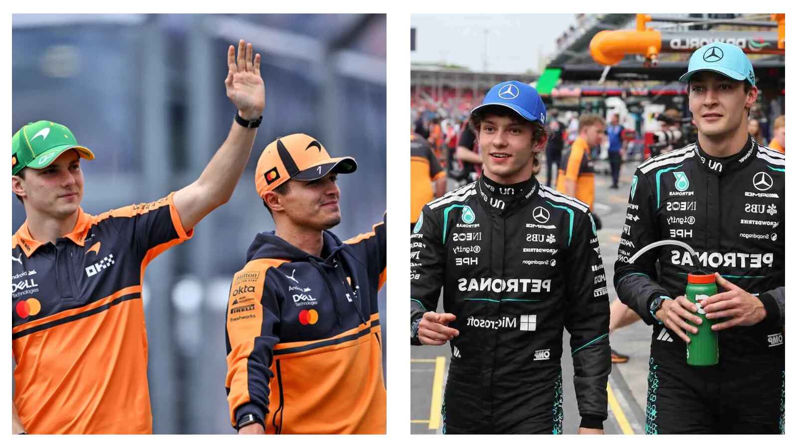 Piastri, Norris, Antonelli, and Russell