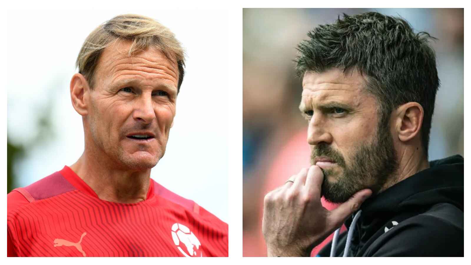 Teddy Sheringham and Michael Carrick Man Utd