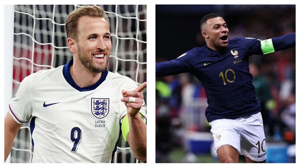 Harry Kane, England and Kylian Mbappe, France