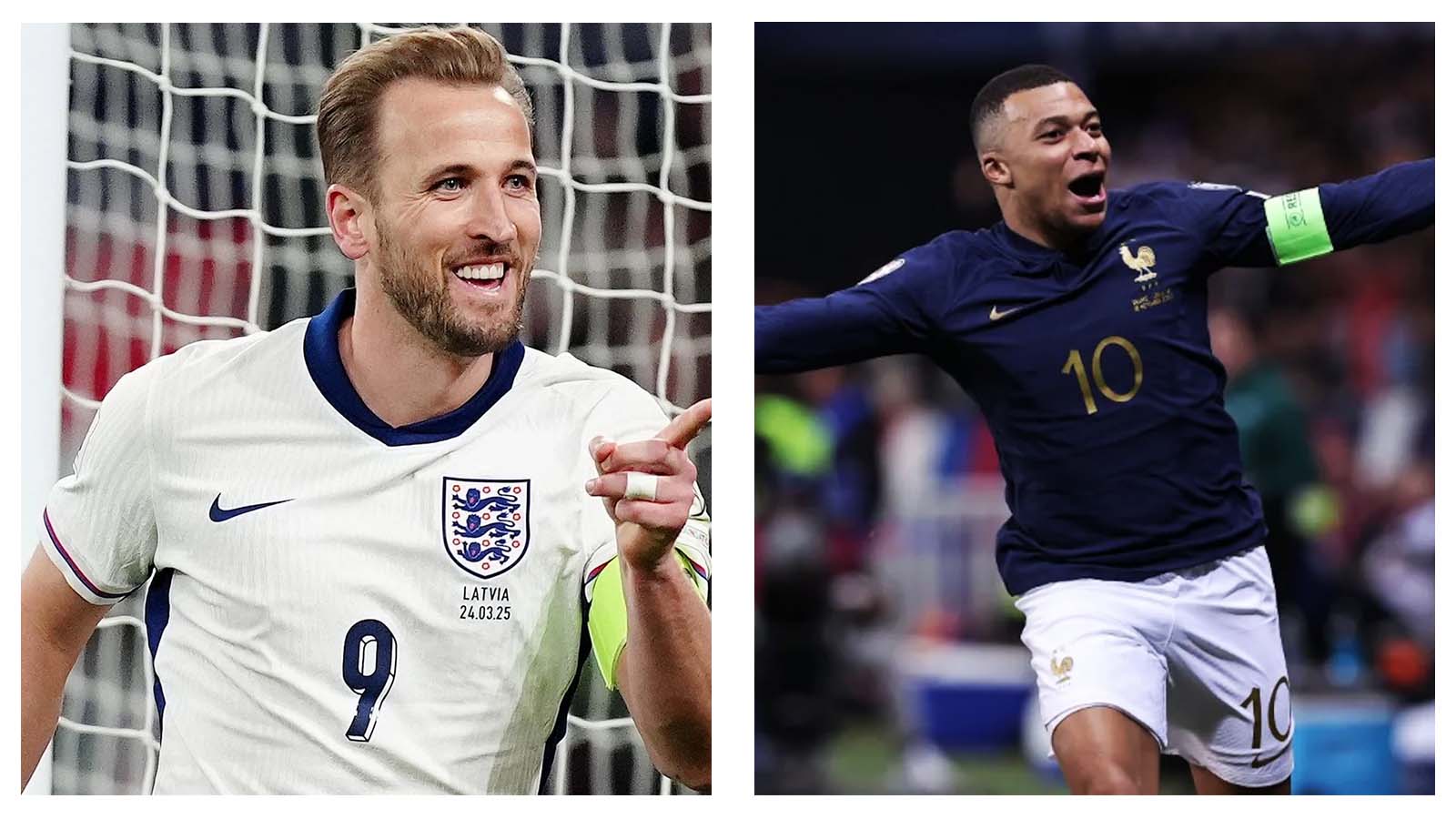 Harry Kane, England and Kylian Mbappe, France