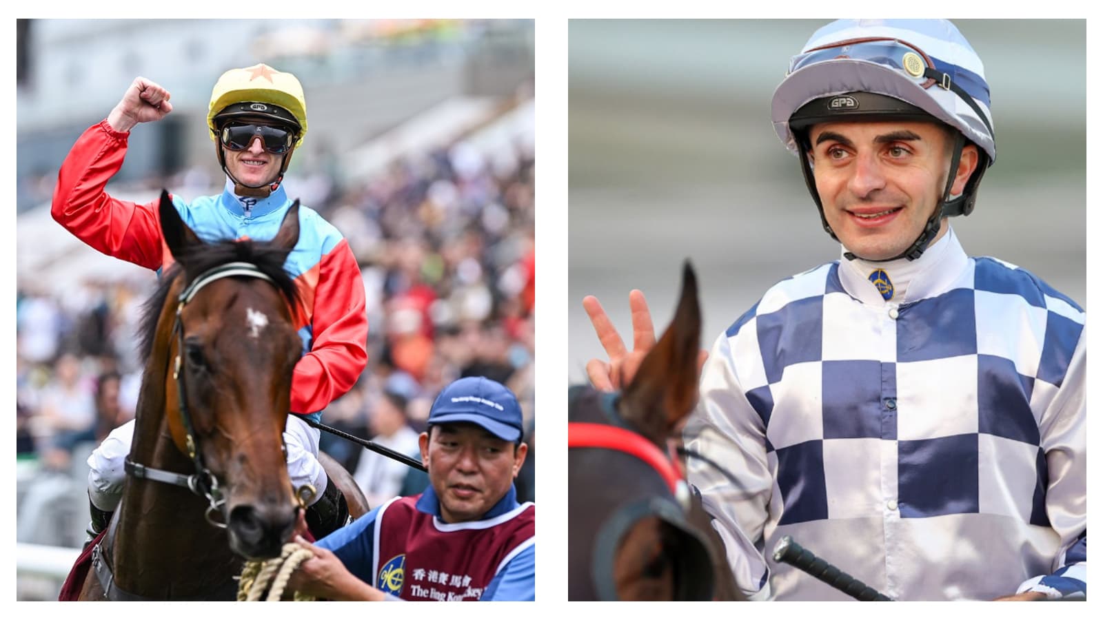 Hong Kong jockeys Zac Purton & Andrea Atzeni