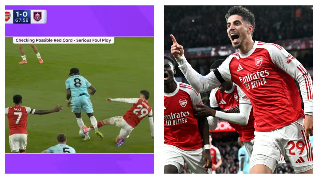 Kai Havertz winner sends Arsenal to brink of the Premier League title despite red-card controversy