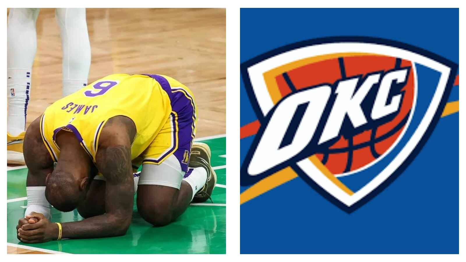 Lebron James loses to OKC Thunder logo