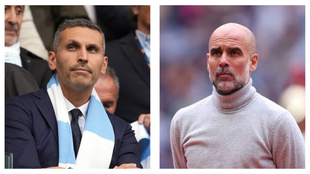 Man City chairman Khaldoon Al Mubarak & manager Pep Guardiola