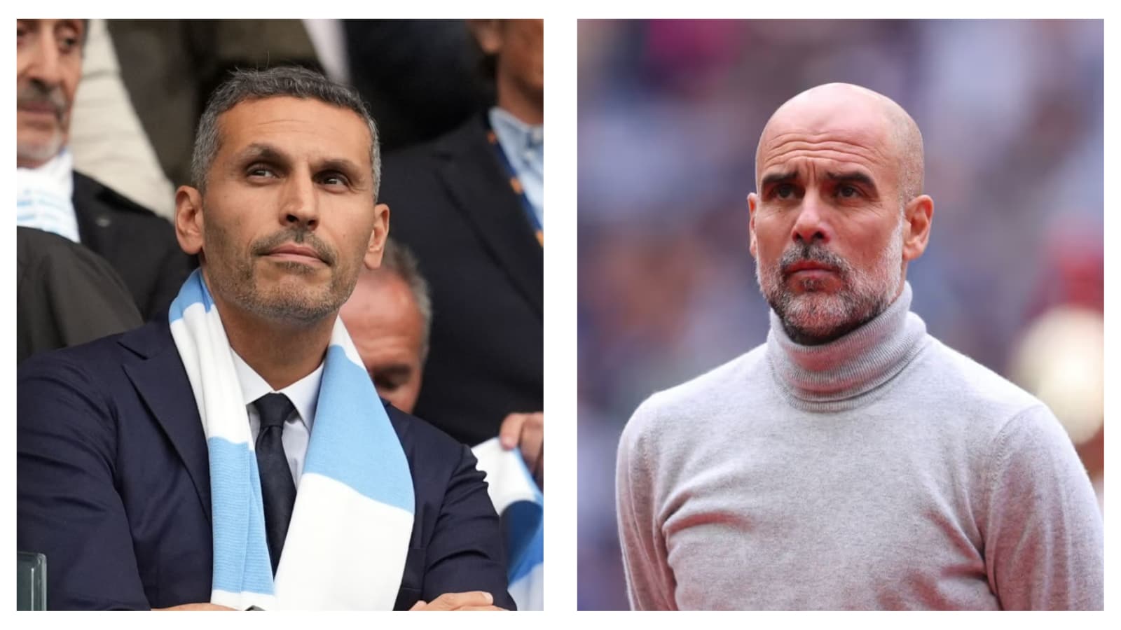 Man City chairman Khaldoon Al Mubarak & manager Pep Guardiola