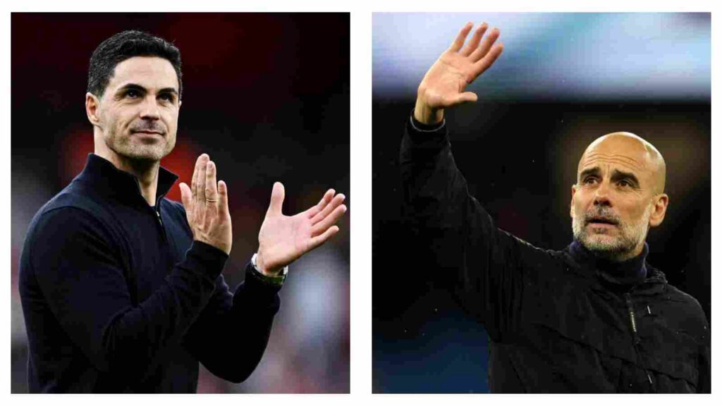Mikel Arteta and Pep Guardiola