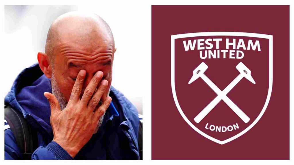 Nuno Espirito Santo and West Ham badge