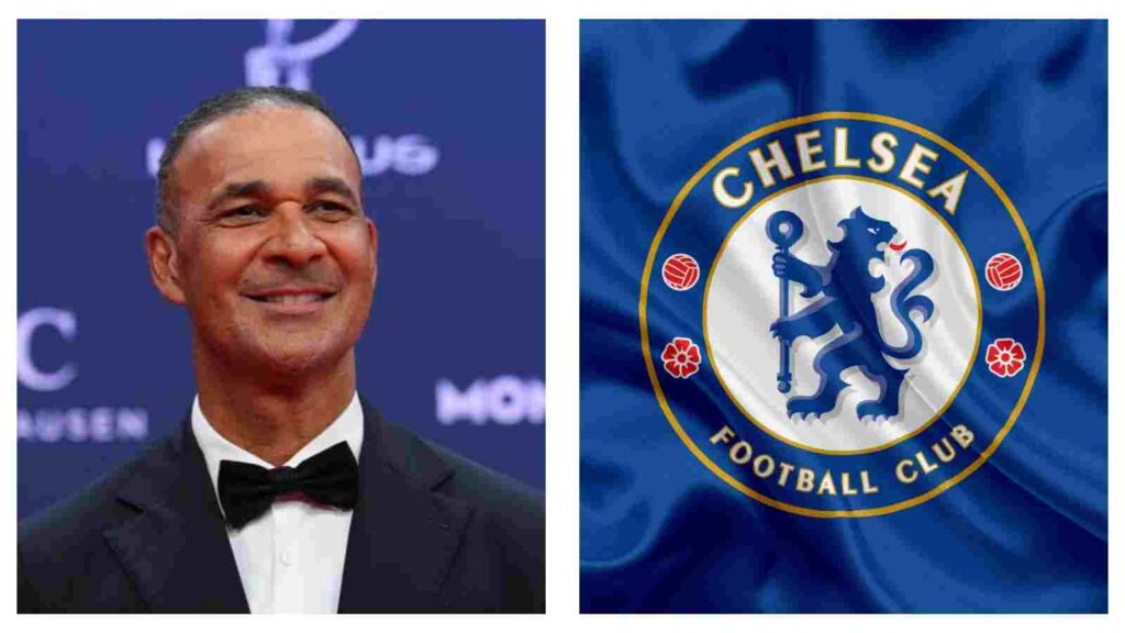 Ruud Gullit and Chelsea logo