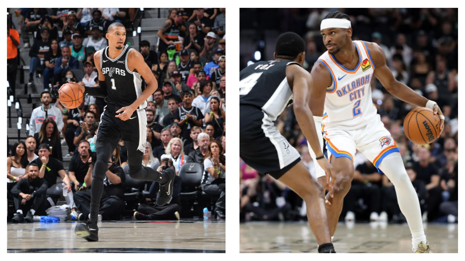 San Antonio Spurs' Victor Wembanyama & Oklahoma City Thunder's Shai Gilgeous-Alexander
