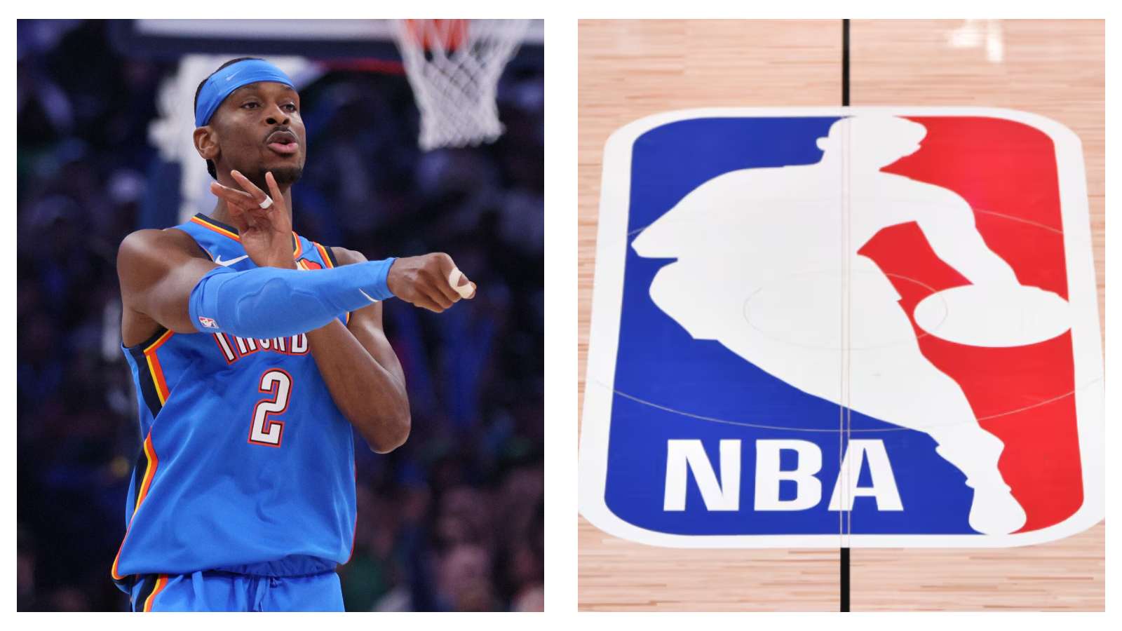 Shai Gilgeous-Alexander and NBA logo