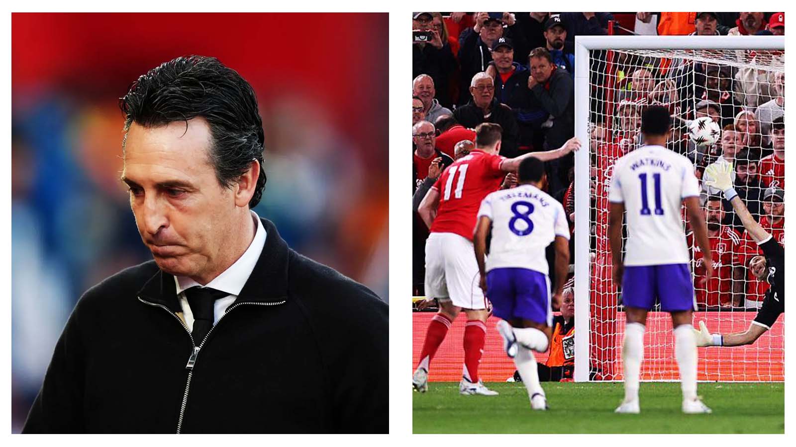 Unai Emery and Nottingham Forest and Aston Villa players