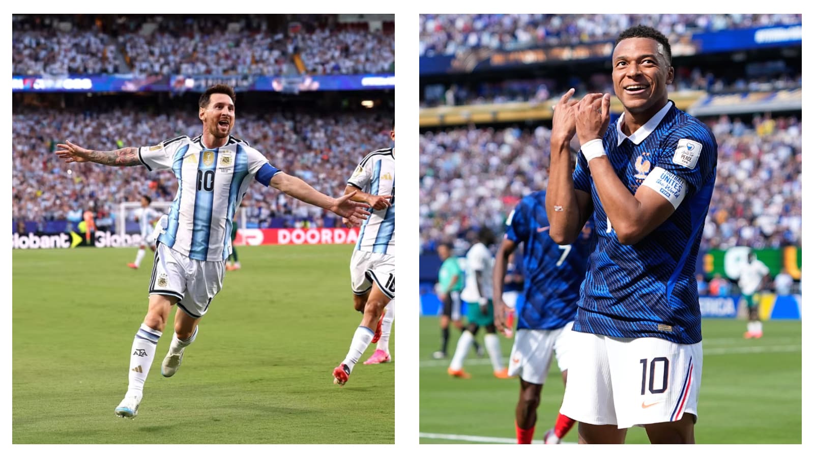 Argentina's Lionel Messi & France's Kylian Mbappe