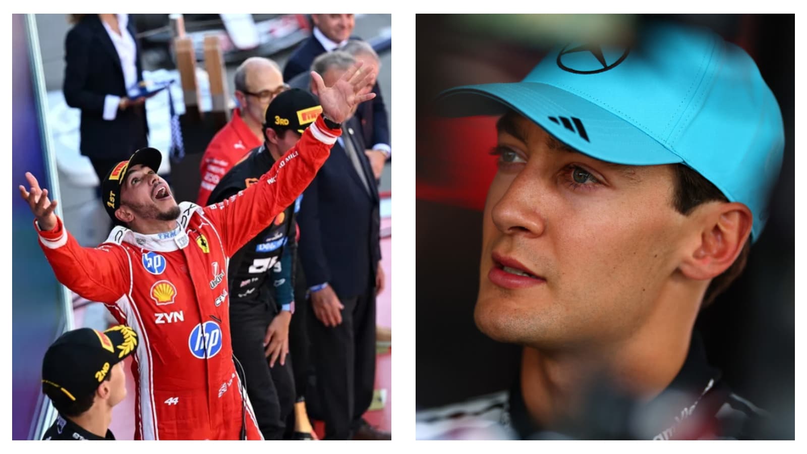 Ferrari's Lewis Hamilton & Mercedes' George Russell