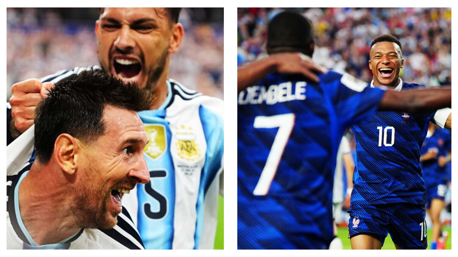 Lionel Messi and Kylian Mbappe for Argentina and France