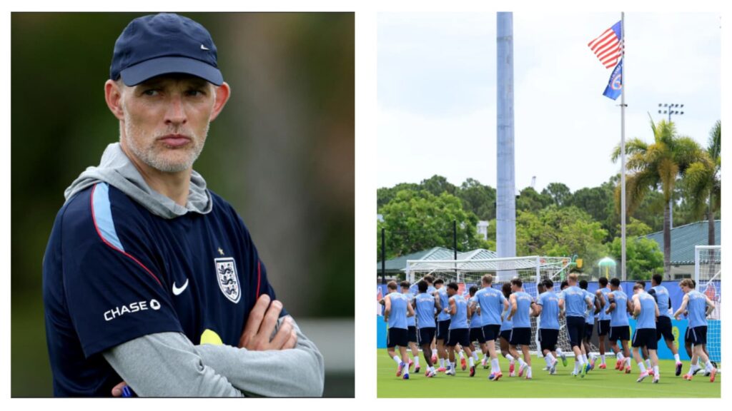 Manager Thomas Tuchel & England's World Cup squad